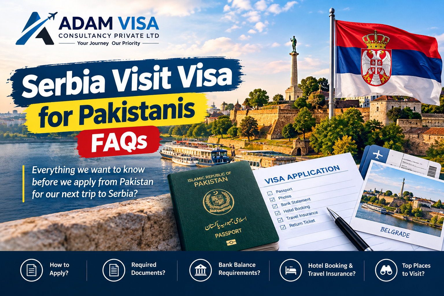 Serbia Visit Visa for Pakistanis FAQs with Pakistani passport and Serbia travel information
