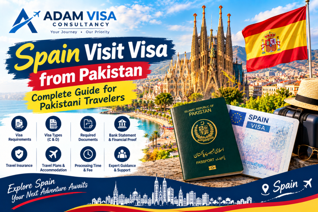 Spain Visit Visa from Pakistan – Pakistanion ke liye Spain Schengen Visa guide